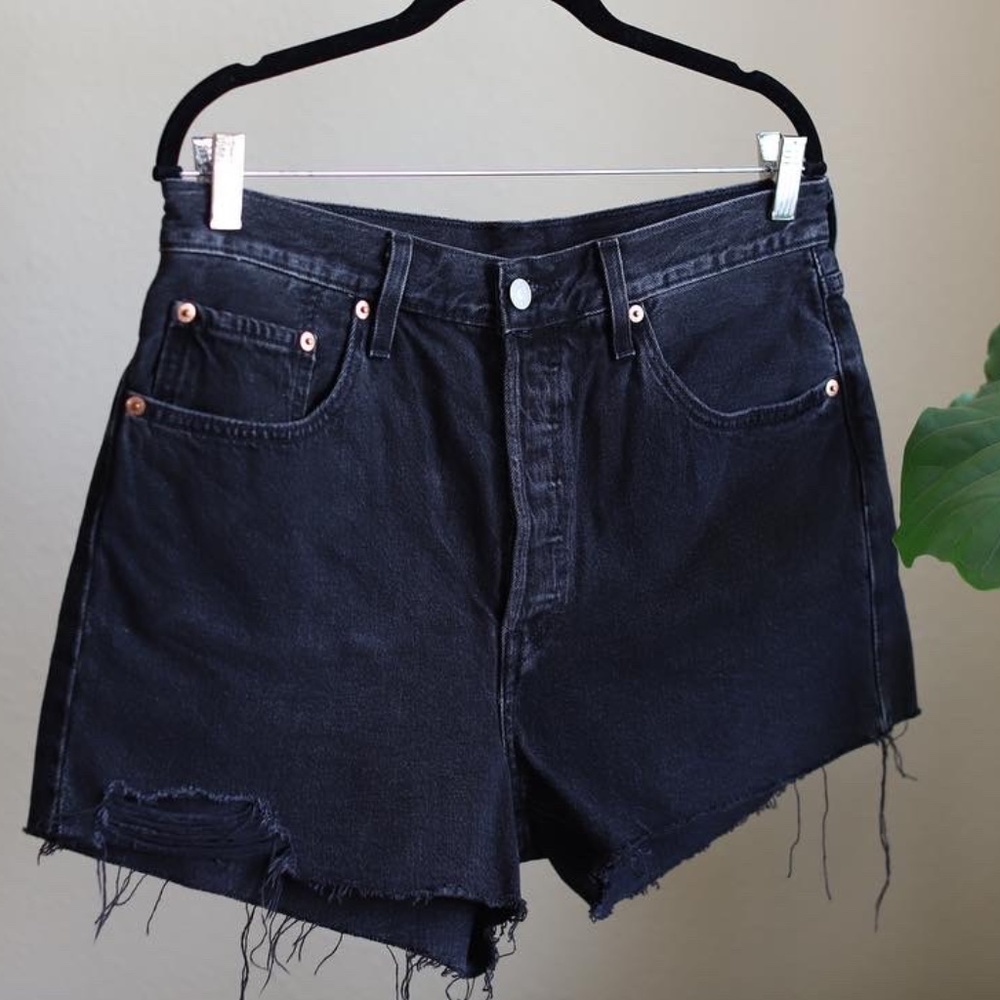 Levi's 501 Black High Rise Shorts